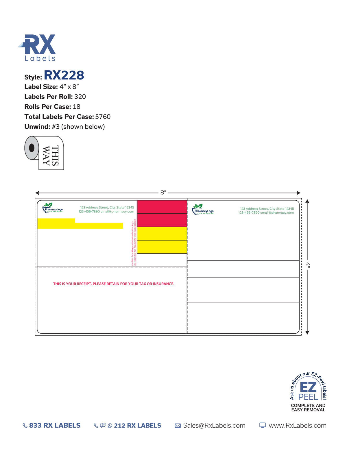 Back Tag Rx Label Prescription Label - RX-228 Custom - RX Labels – Rx Labels